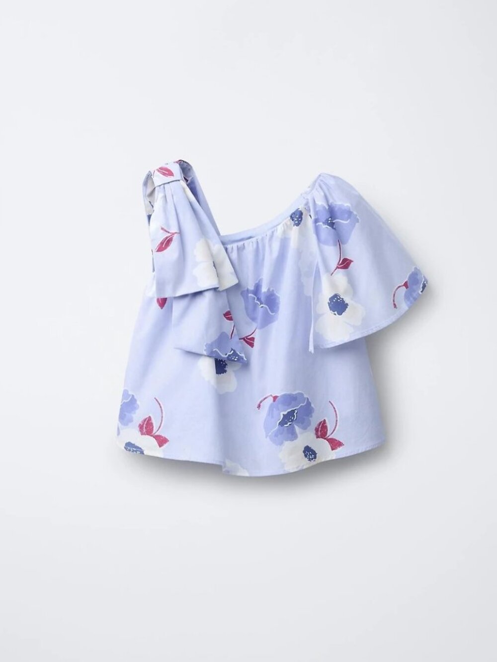 Zara Girl's Asymmetrical Floral Top Blouse Shirt Large 12-13